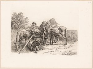 Boer en zijn kar door Johann Adam Klein