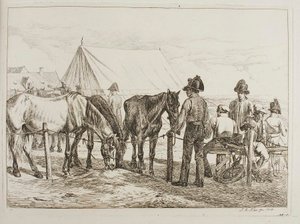 Soldaten in een militair kamp door Johann Adam Klein