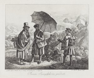 De kunstenaars op hun reis, uitgegeven 1819 door Johann Adam Klein