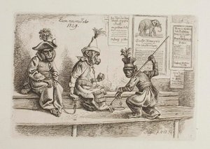 Voor het nieuwe jaar 1829. Apen door Johann Adam Klein