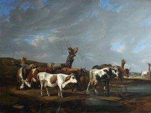 Kudde koeien door Johann Alexander Dallinger von Dalling