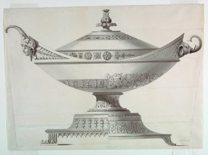 Tekening, Gedekte terrine door Johann Alois Seethaler