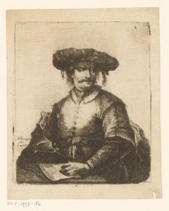 Portret van een onbekende kunstenaar door Johann Andreas Benjamin Nothnagel