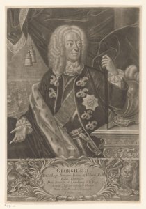 Portret van George II, koning van Groot-Brittannië door Johann Andreas Pfeffel (der Jüngere) (possibly)