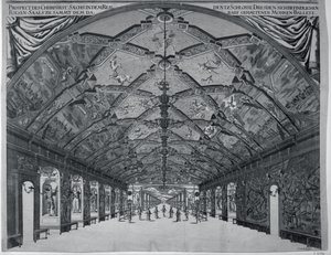De Reuzenzaal met het Moorse Ballet in Dresden in 1678 door Johann Atzelt