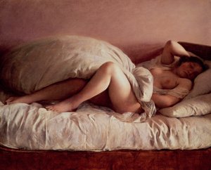 Slapende vrouw door Johann Baptist Reiter