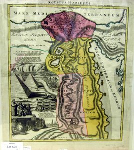 Aegyptus Hodierna, Kaart van Egypte, ca. 1720 door Johann Baptista Homann