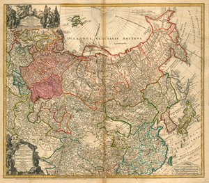 Kaart van Rusland Uit: Imperii Russici et Tartariae universae tam majoris et Asiaticae quam minoris et
