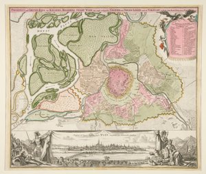 Kaart van Wenen door Johann Baptista Homann