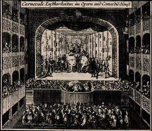 Markgrafentheater in Erlangen, 1721 door Johann Baptista Homann