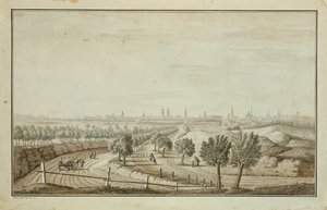 Uitzicht op de Hallesch-poort door Johann Carl Wilhelm Rosenberg
