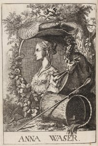 Anna Waser door Füssli, 1757 door Johann Caspar Füssli