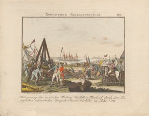 Belegering van het Russische fort Nyslott in Finland, 1788 door Johann Caspar Weinrauch
