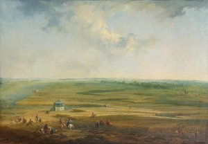 Laxenburg vanaf het Hayd-Lusthuis richting Maria Lanzendorf door Johann Christian Brand