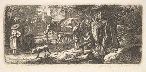 Aalmoezen gegeven door een wagenmenner door Johann Christian Erhard