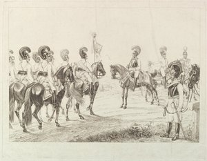 Oostenrijkse Cuirassiers, begin 19e eeuw door Johann Christian Erhard
