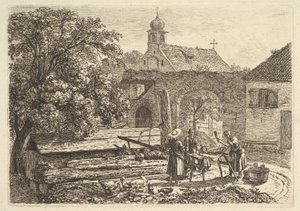Wasvrouw bij een artesische bron, 1817 door Johann Christian Erhard