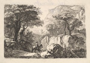 De ruiter in de kloof, 19e eeuw door Johann Christian Erhard