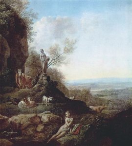 Italiaans landschap door Johann Christian Klengel