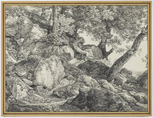 In het park van het Palazzo Chigi, Ariccia door Johann Christian Reinhardt