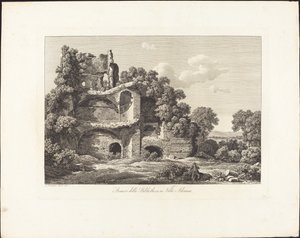 Restanten van de bibliotheek in Villa Adriana