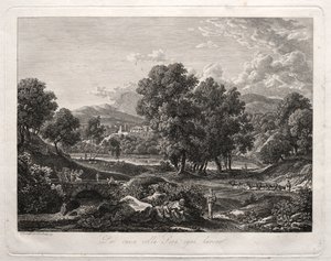 Heroïsch Landschap: De Dans van de Herder op de Brug door Johann Christian Reinhart