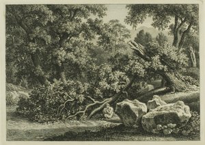Landschap met Pan die een fluit speelt door Johann Christian Reinhart