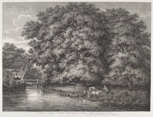 De Molen bij de Grote Eiken door Johann Christian Reinhart