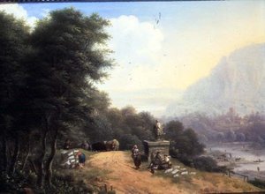 Landschap met wasvrouwen