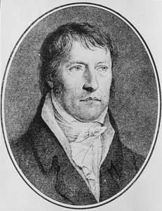 Portret van Georg Wilhelm Friedrich Hegel, Duitse filosoof, gegraveerd door F.W. Bollinger