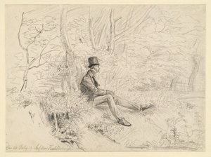Rustende heer in het bos op de Kahlenberg door Johann Christoph Erhard