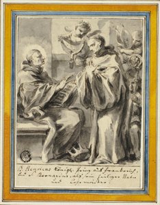 Koning Hendrik van Frankrijk en Sint Bernard van Clairvaux door Johann Christoph Lischka