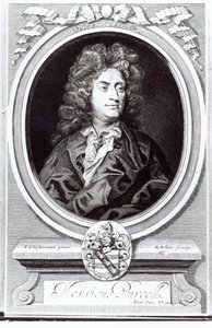 Portret van Henry Purcell (1659-95), Engelse componist, gegraveerd door R. White, 1695 door Johann Closterman