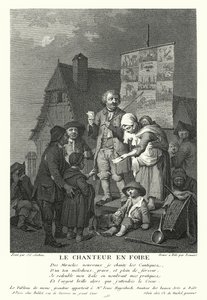 De zanger op de kermis door Johann Conrad Seekatz
