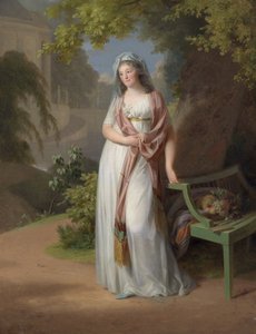 Portret van markgravin Luise von Anhalt-Dessau door Johann Friedrich August Tischbein
