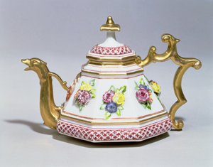 Meissen achthoekige theepot, ca. 1718 (porselein)