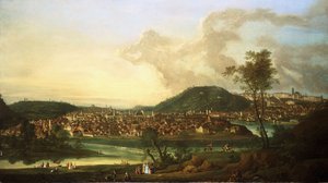 Uitzicht op Praag vanuit het oosten
