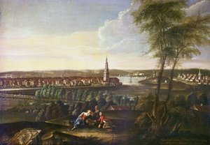 Uitzicht op de kerk van de Heilige Geest en de voorstad Nowawes vanaf de Brauhausberg, 1771