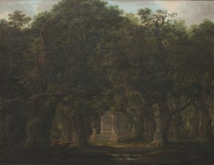Monument in een eikenbos