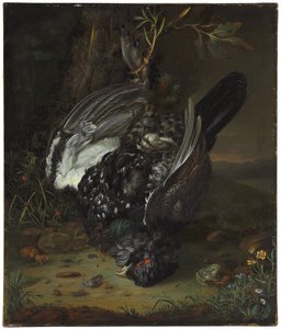 Een korhoen in een boslandschap, 1747