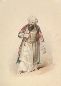 Kostuumstudie voor Osmin in de Ontvoering uit het Serail door W.A. Mozart, ca. 1830-50