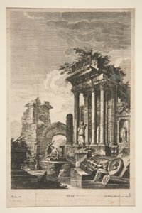 Capriccio met Romeinse Ruïnes door Johann Georg Hertel
