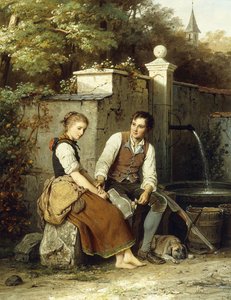 Bij de bron, 1872 door Johann Georg Meyer von Bremen