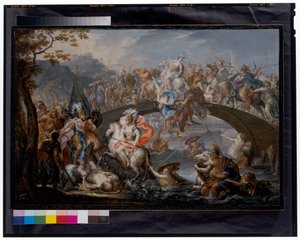 De slag van de Amazonen door Johann Georg Platzer