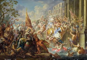 De slag om de Amazonen door Johann Georg Platzer