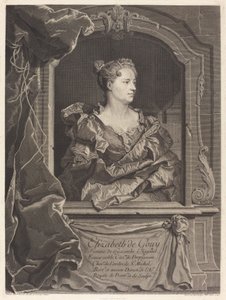 Elizabeth de Gouy, vrouw van Hyacinthe Rigaud door Johann Georg Wille after Hyacinthe Rigaud