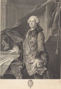 Markies de Marigny door Johann Georg Wille after Louis Tocqué