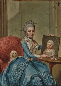 Friederike Caroline Luise van Hessen-Darmstadt, Hertogin van Mecklenburg-Strelitz door Johann Georg Ziesenis the Younger
