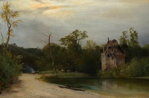 Parklandschap in de vroege ochtend door Johann Georg von Dillis