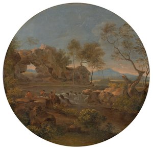Zuidelijk Landschap met Rotsboog door Johann Georg von Dillis